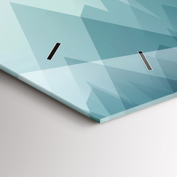 Ceas orizontale de perete din sticlă Figuri geometrice