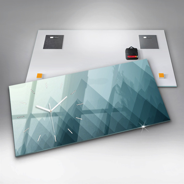 Ceas orizontale de perete din sticlă Figuri geometrice