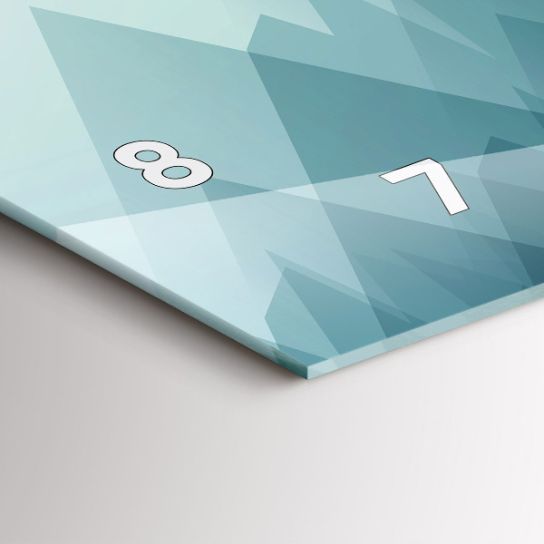 Ceas orizontale de perete din sticlă Figuri geometrice