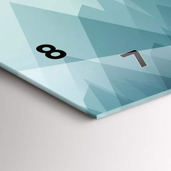 Ceas orizontale de perete din sticlă Figuri geometrice