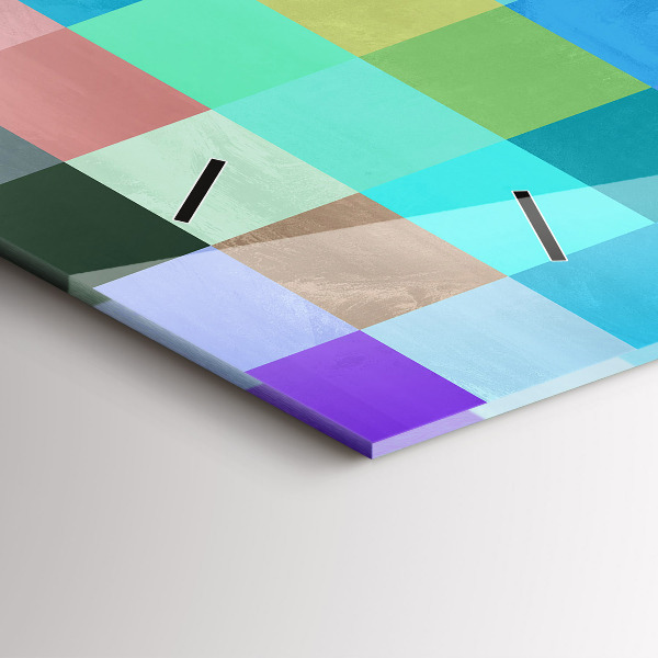 Ceas orizontale de perete din sticlă Compoziție pătrată