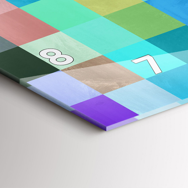 Ceas orizontale de perete din sticlă Compoziție pătrată