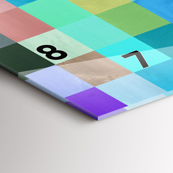 Ceas orizontale de perete din sticlă Compoziție pătrată