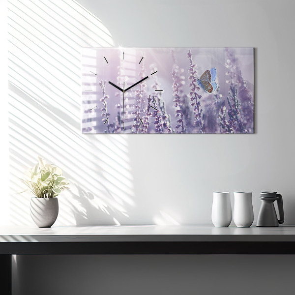 Ceas orizontale de perete din sticlă Abstracția