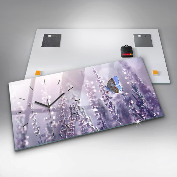 Ceas orizontale de perete din sticlă Abstracția