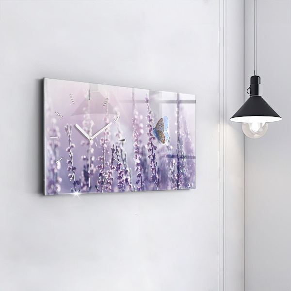 Ceas orizontale de perete din sticlă Abstracția