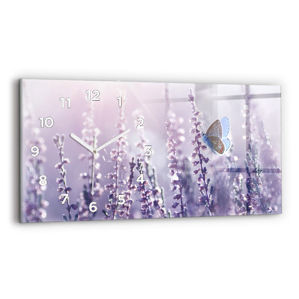 Ceas orizontale de perete din sticlă Abstracția