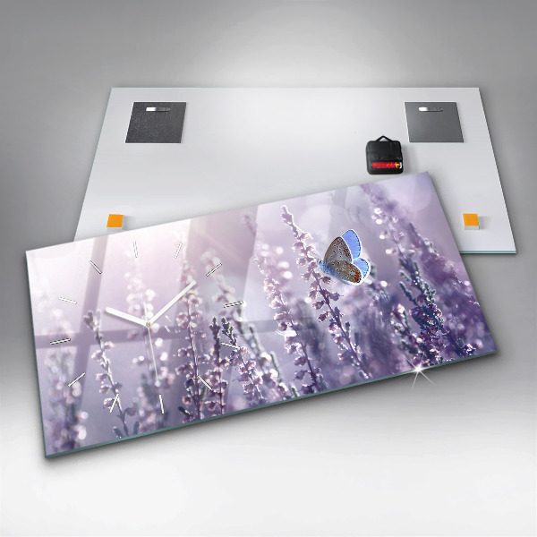 Ceas orizontale de perete din sticlă Abstracția