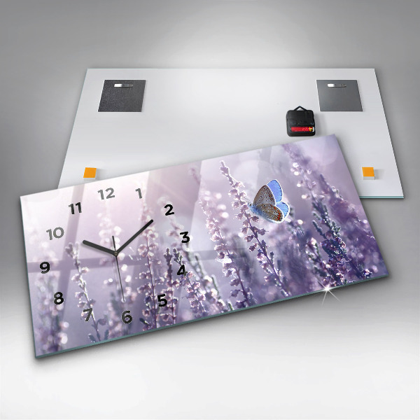 Ceas orizontale de perete din sticlă Abstracția