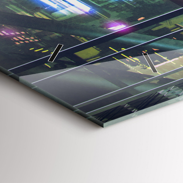 Ceas orizontale de perete din sticlă Cyber Punk