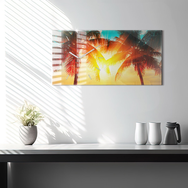 Ceas orizontale de perete din sticlă Vacante Odihna Vara