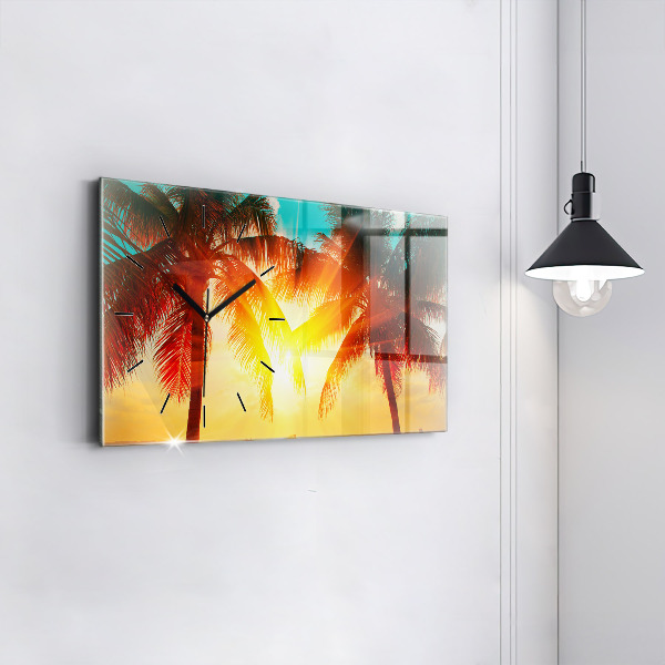 Ceas orizontale de perete din sticlă Vacante Odihna Vara