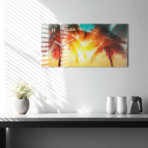 Ceas orizontale de perete din sticlă Vacante Odihna Vara