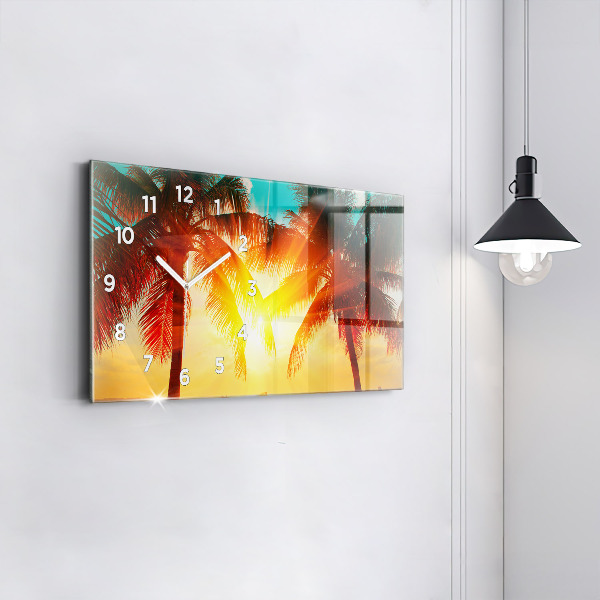 Ceas orizontale de perete din sticlă Vacante Odihna Vara