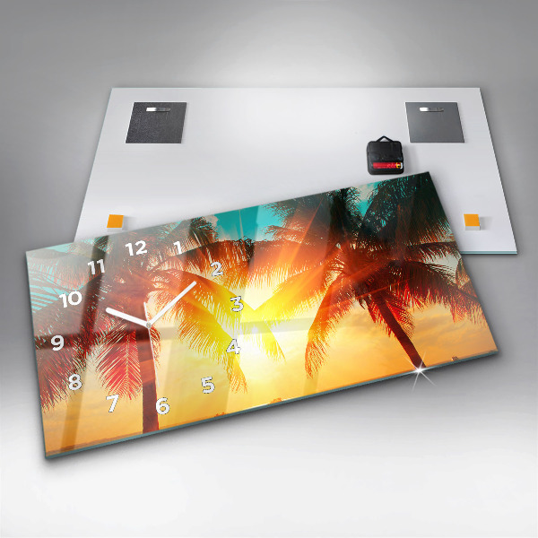 Ceas orizontale de perete din sticlă Vacante Odihna Vara