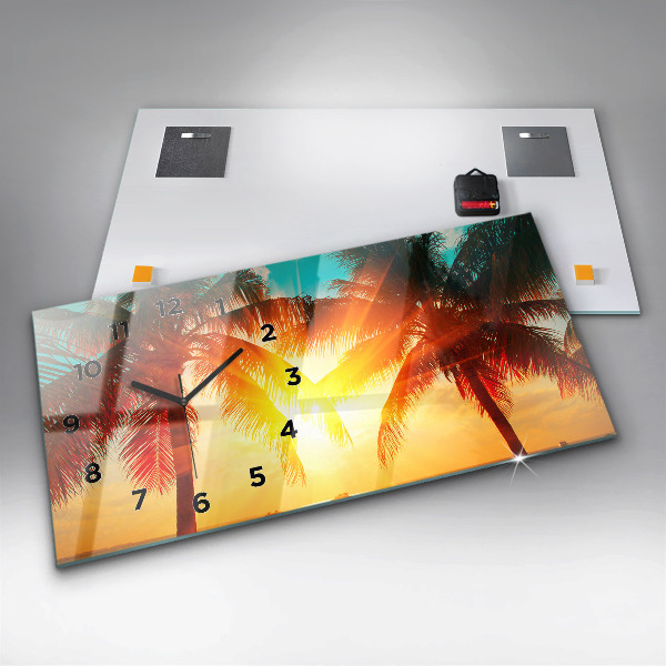 Ceas orizontale de perete din sticlă Vacante Odihna Vara