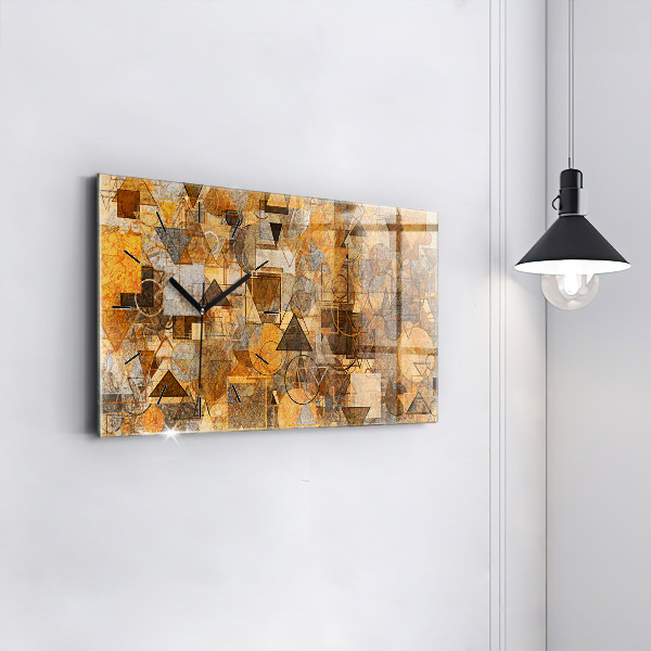 Ceas orizontale de perete din sticlă Forme geometrice