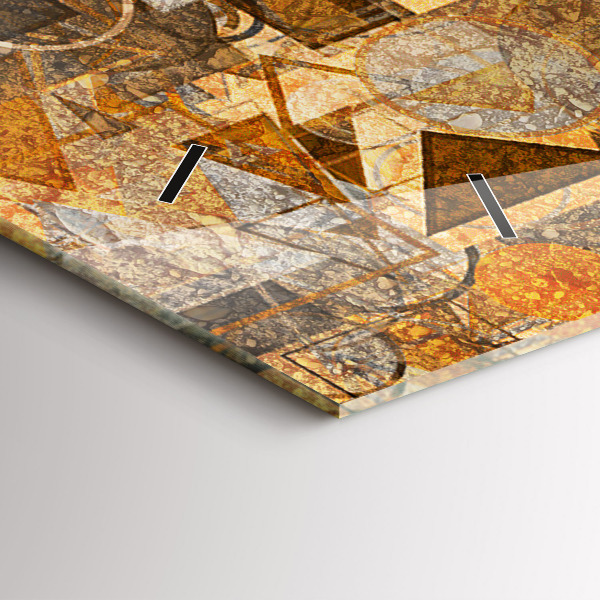 Ceas orizontale de perete din sticlă Forme geometrice