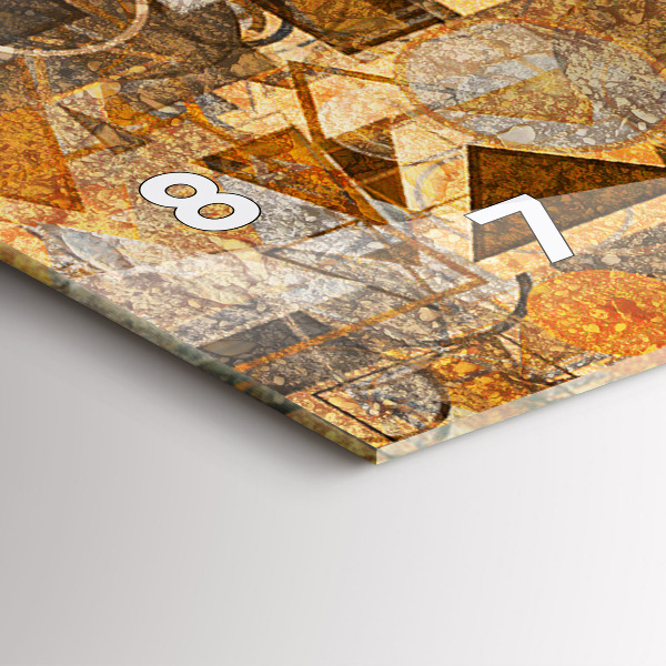 Ceas orizontale de perete din sticlă Forme geometrice