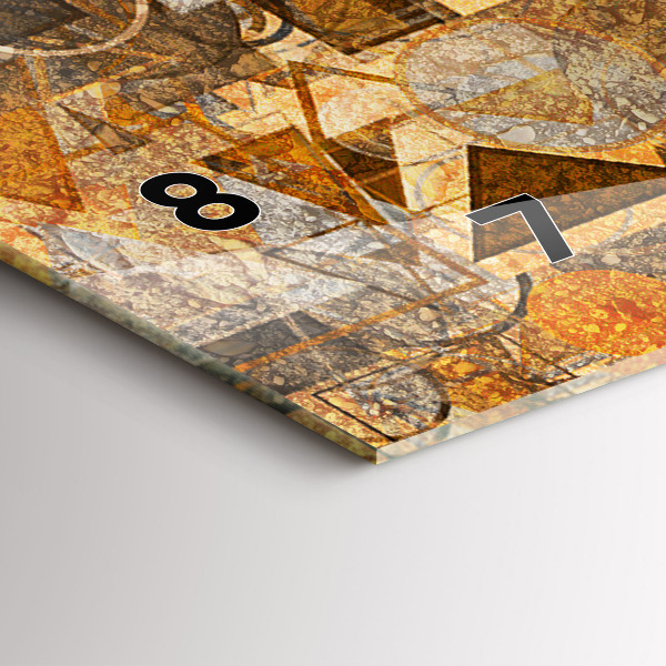 Ceas orizontale de perete din sticlă Forme geometrice