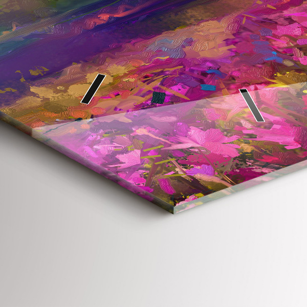 Ceas orizontale de perete din sticlă Lunca la apus