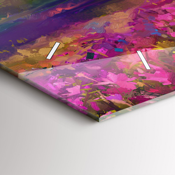 Ceas orizontale de perete din sticlă Lunca la apus