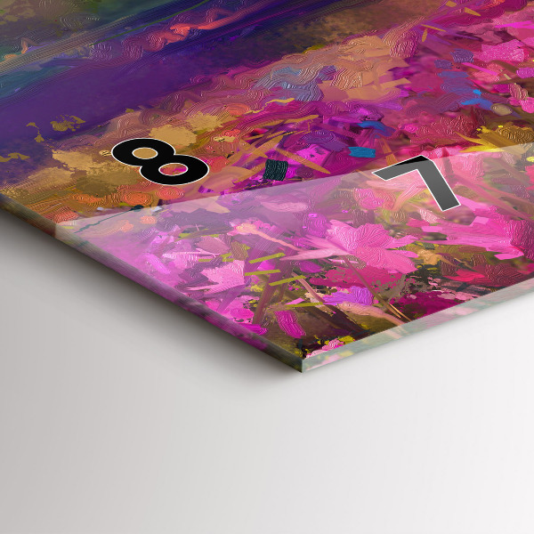 Ceas orizontale de perete din sticlă Lunca la apus