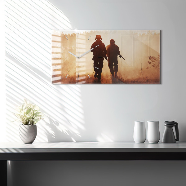 Ceas orizontale de perete din sticlă Marinei Statelor Unite