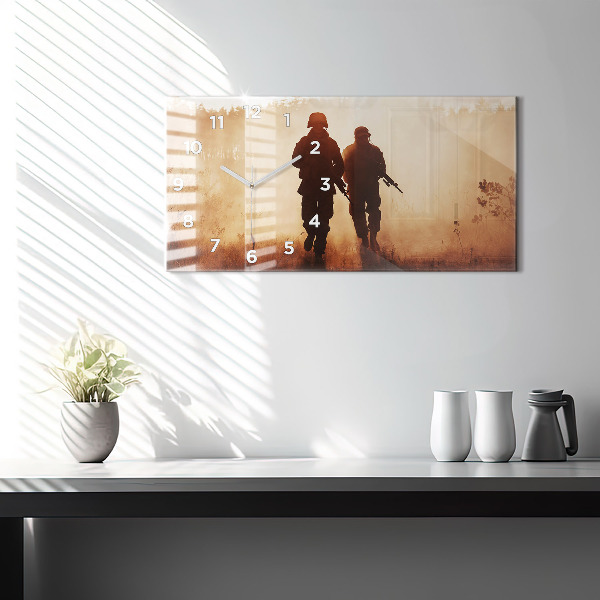 Ceas orizontale de perete din sticlă Marinei Statelor Unite