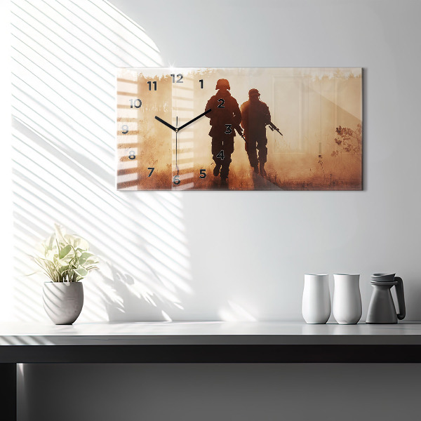 Ceas orizontale de perete din sticlă Marinei Statelor Unite