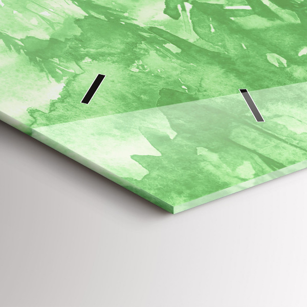 Ceas orizontale de perete din sticlă Pictură verde de pădure