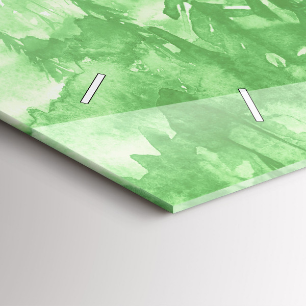 Ceas orizontale de perete din sticlă Pictură verde de pădure