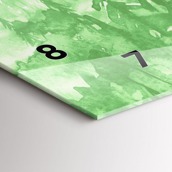 Ceas orizontale de perete din sticlă Pictură verde de pădure