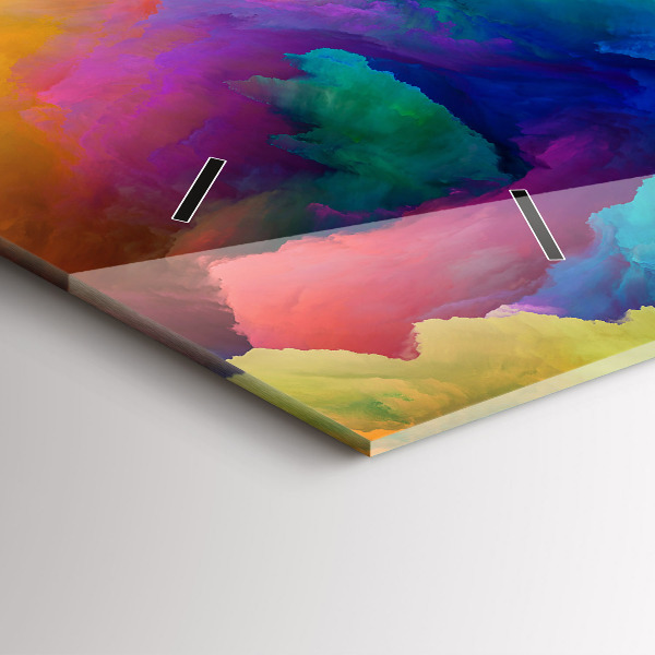 Ceas orizontale de perete din sticlă Textura fractală