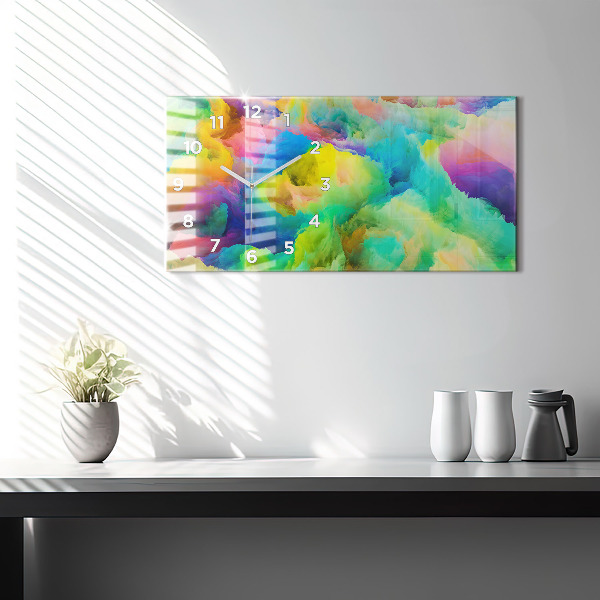 Ceas orizontale de perete din sticlă Textura fractală