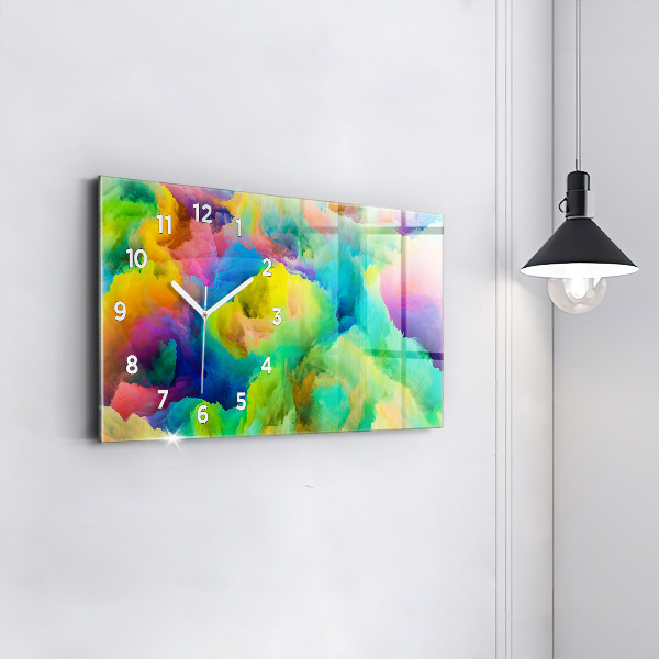 Ceas orizontale de perete din sticlă Textura fractală