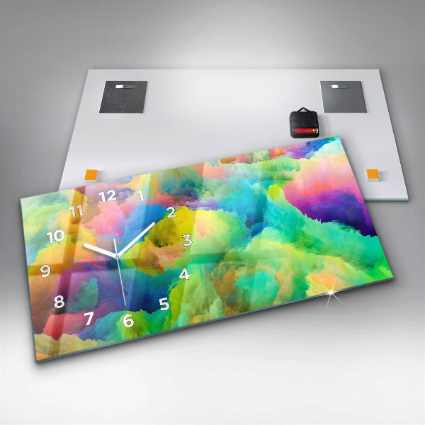 Ceas orizontale de perete din sticlă Textura fractală