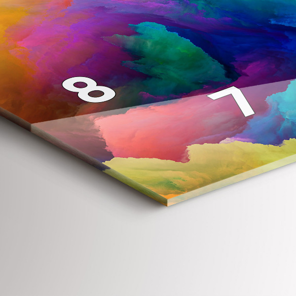 Ceas orizontale de perete din sticlă Textura fractală