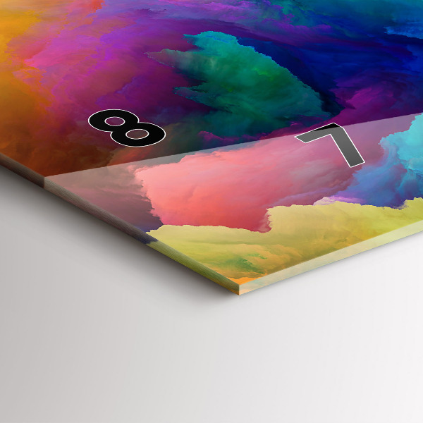 Ceas orizontale de perete din sticlă Textura fractală