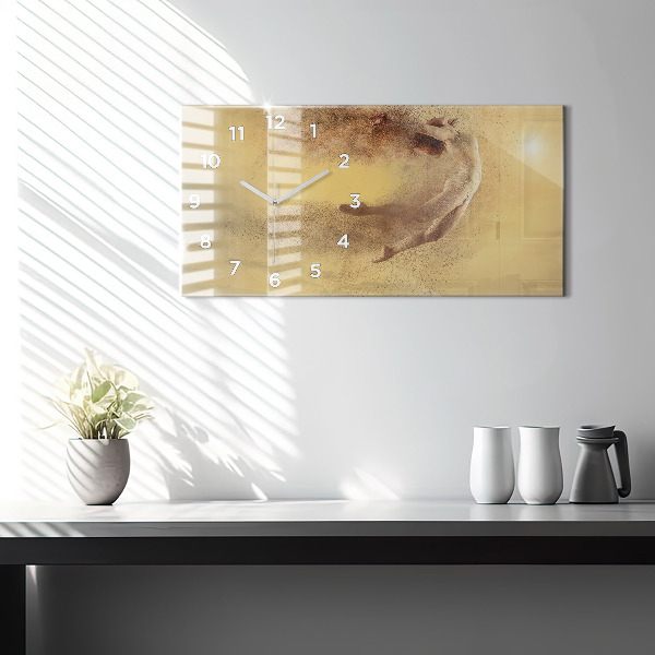 Ceas orizontale de perete din sticlă Femeie în siluetă
