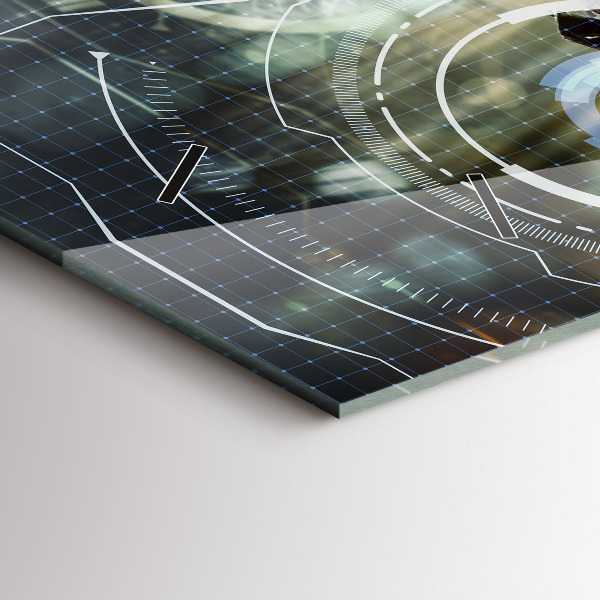 Ceas orizontale de perete din sticlă Soldat cu o armă