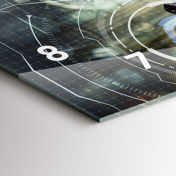 Ceas orizontale de perete din sticlă Soldat cu o armă