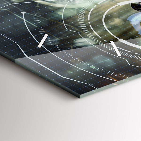 Ceas orizontale de perete din sticlă Soldat cu o armă