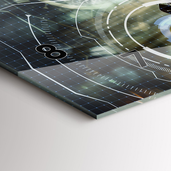 Ceas orizontale de perete din sticlă Soldat cu o armă