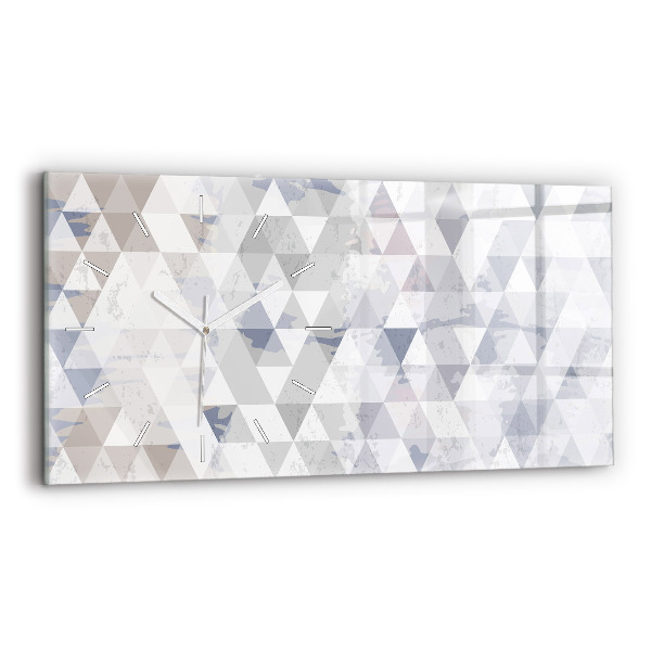 Ceas orizontale de perete din sticlă Model geometric