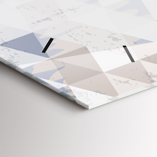 Ceas orizontale de perete din sticlă Model geometric