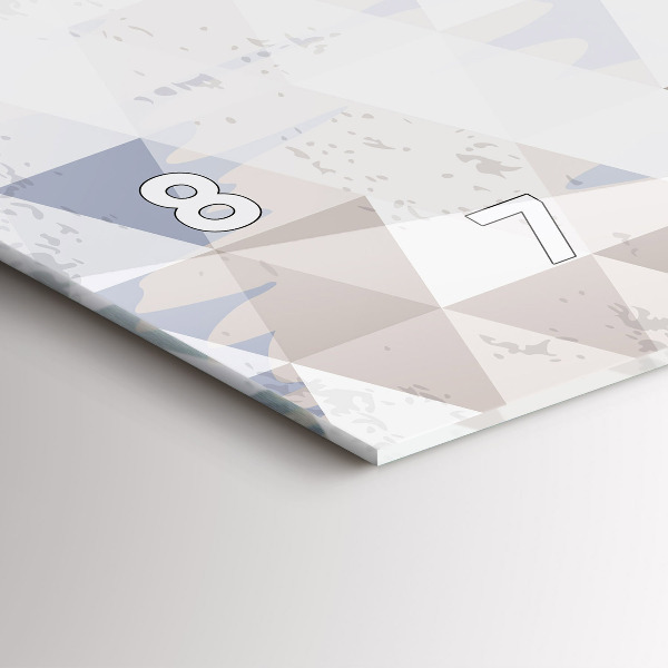 Ceas orizontale de perete din sticlă Model geometric