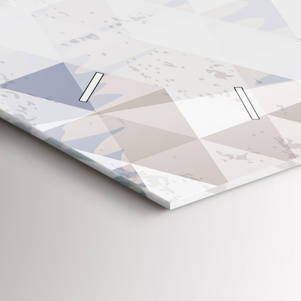 Ceas orizontale de perete din sticlă Model geometric