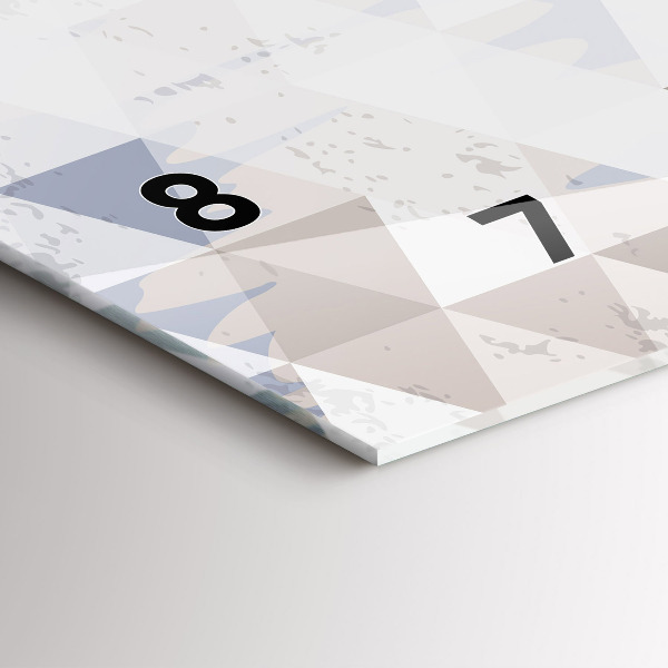 Ceas orizontale de perete din sticlă Model geometric