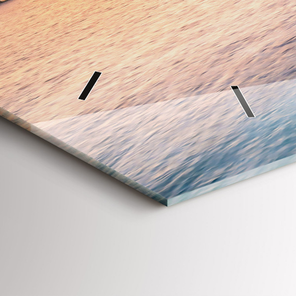 Ceas orizontale de perete din sticlă Apus de soare din Maldive